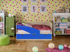 Кровать Бабочки 2,0м (Синий матовый) в Большегривском - bolshegrivskoe.katalogmebeli.com | фото
