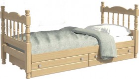 Кровать одинарная Аленка из массива сосны 800*1890 Сосна в Большегривском - bolshegrivskoe.katalogmebeli.com | фото